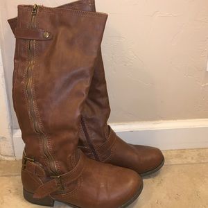 Brown riding boots